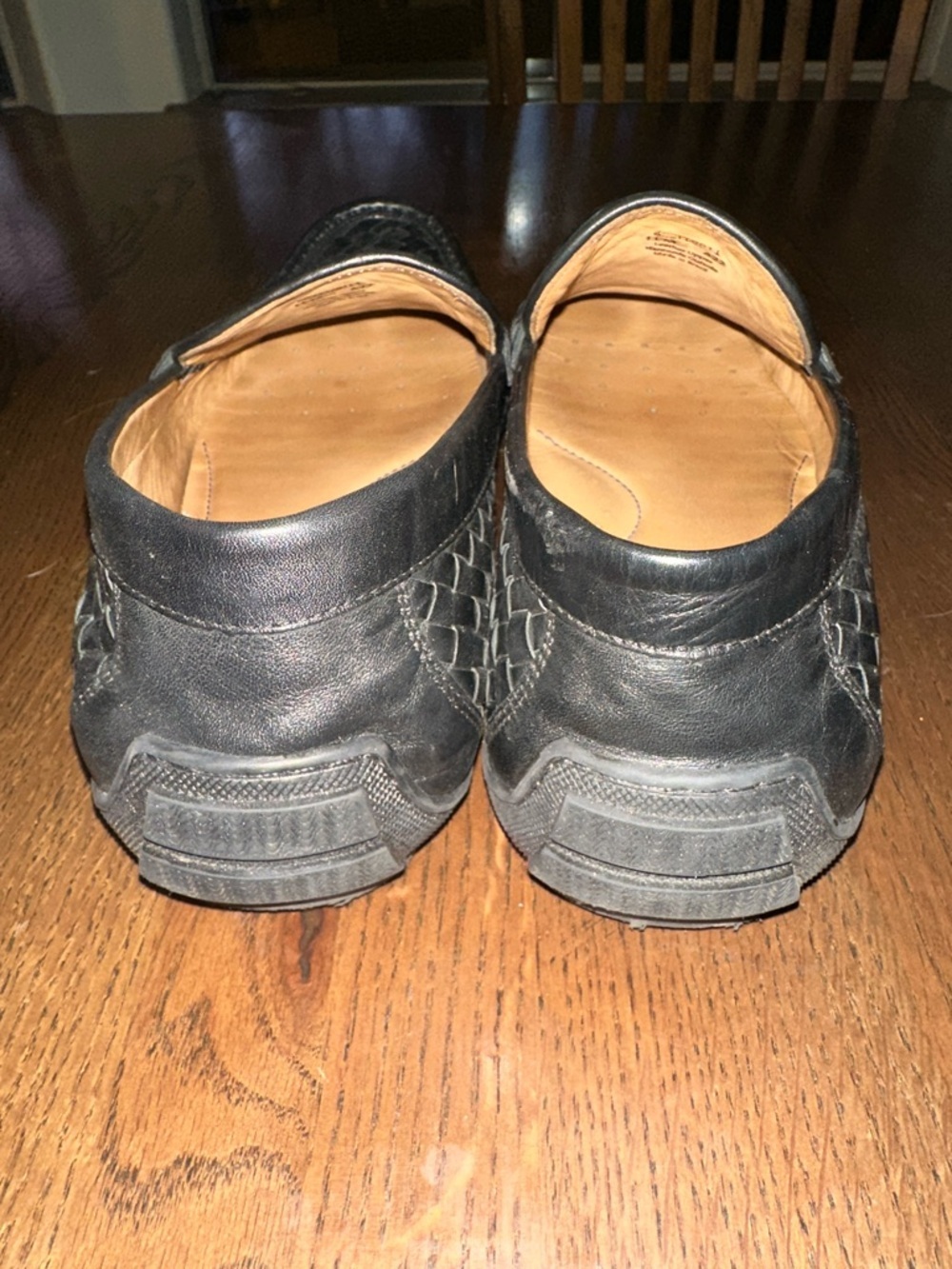 Flag Ltd. Nappa Glove Men’s Black Woven Leather Loafers size 11 - Picture 3 of 5